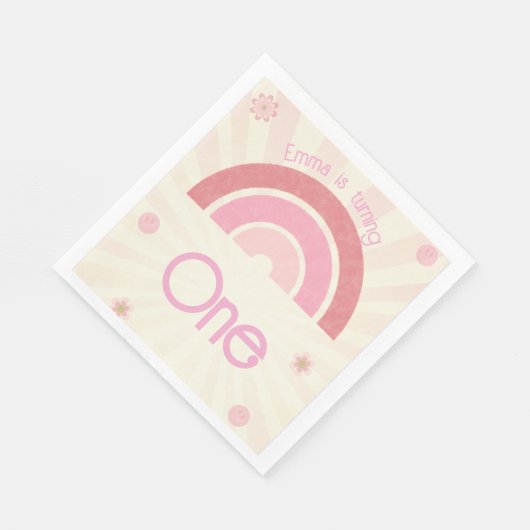 Rainbow Birthday Serviette (Ecke)