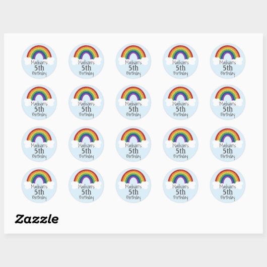 Rainbow Birthday Stickers Gefallen Stickers (Blatt)