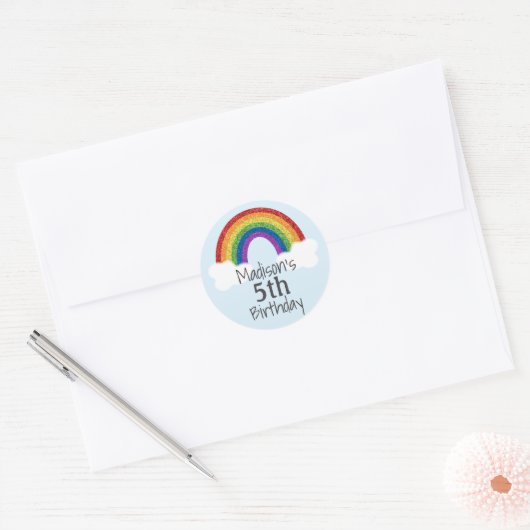 Rainbow Birthday Stickers Gefallen Stickers (Umschlag)