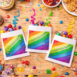 Rainbow Birthday Stripes Confetti Party Geschenktütchen