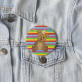 Rainbow Birthday Teddybear Button (Beispiel)