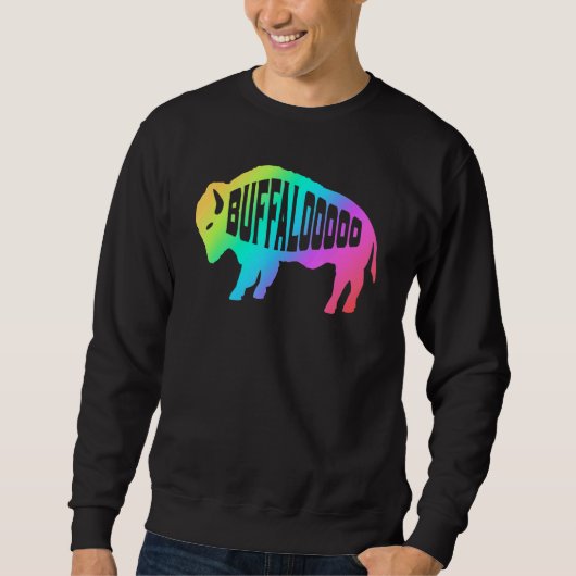 Rainbow Bison Buffalo Sweatshirt (Vorderseite)