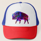 Rainbow Bison Buffalo Truckerkappe (Vorderseite)