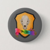 Rainbow Bite Me Badger Skull Button (Vorderseite)