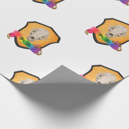 Rainbow Bite Me Badger Skull Geschenkpapier (Ecke)