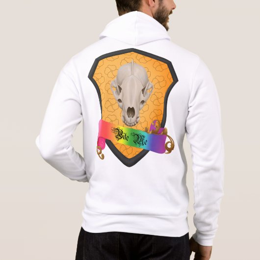 Rainbow Bite Me Badger Skull Hoodie (Rückseite)