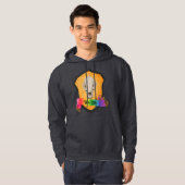 Rainbow Bite Me Badger Skull Hoodie (Vorne ganz)