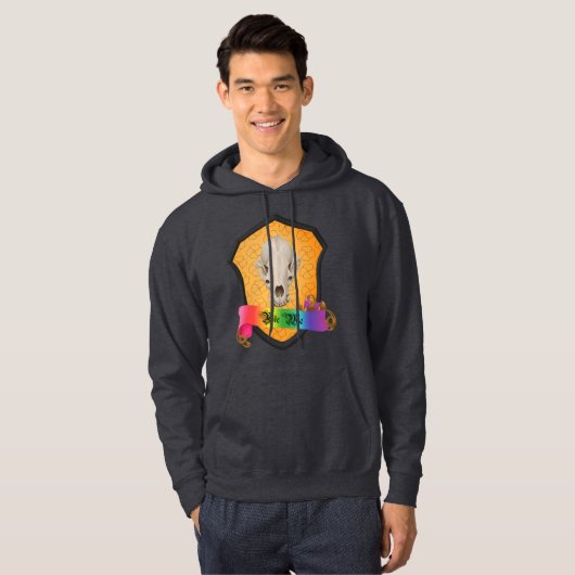 Rainbow Bite Me Badger Skull Hoodie (Vorne ganz)