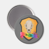 Rainbow Bite Me Badger Skull Magnet (Vorderseite/Rückseite)
