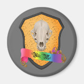 Rainbow Bite Me Badger Skull Magnet (Vorne)