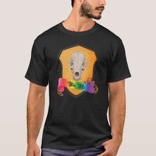 Rainbow Bite Me Badger Skull T-Shirt (Vorderseite)