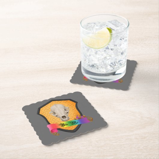 Rainbow Bite Me Badger Skull Untersetzer (Vor Ort)