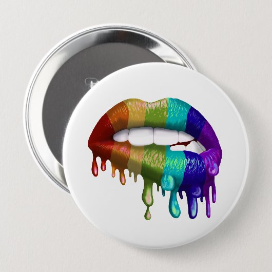Rainbow-Bittklappen-Dripping Button (Vorne & Hinten)
