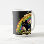 Rainbow black cat , niedlich lgbtq kaffeetasse (VorderseiteRechts)