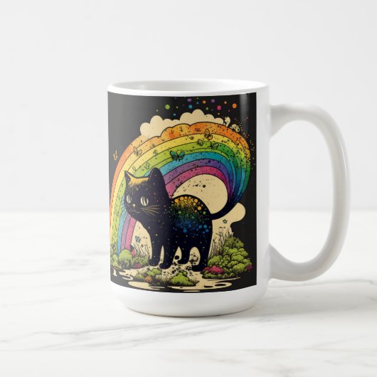 Rainbow black cat , niedlich lgbtq kaffeetasse (Rechts)
