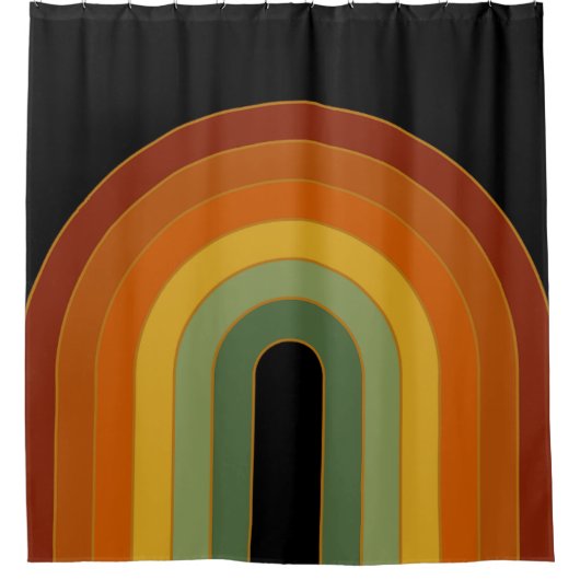 Rainbow Black Duschvorhang (Vorderseite)