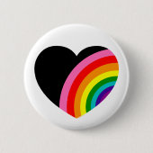Rainbow Black Heart Button (Vorderseite)