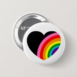 Rainbow Black Heart Button
