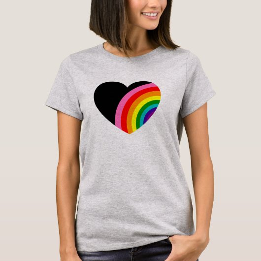 Rainbow Black Heart T-Shirt (Vorderseite)