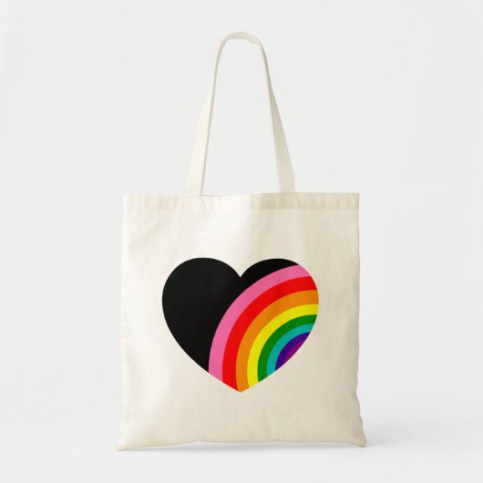 Rainbow Black Heart Tragetasche (Vorne)