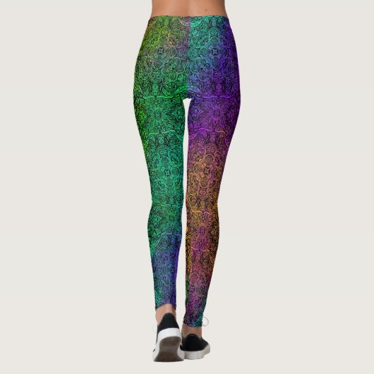 Rainbow & Black Medallion Leggings (Rückseite)