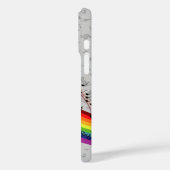 Rainbow Black Musical Notes on Grau Case-Mate iPhone Hülle (Rückseite / Links)