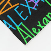 Rainbow Black Personalisierter Individuelle Name Fleecedecke (Ecke)