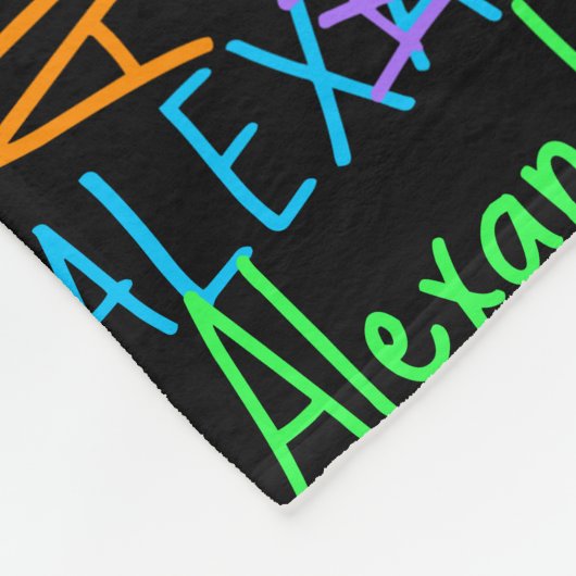 Rainbow Black Personalisierter Individuelle Name Fleecedecke (Ecke)