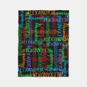 Rainbow Black Personalisierter Individuelle Name Fleecedecke (Vorderseite)