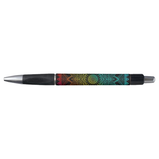 Rainbow Black psychedelic Kugelschreiber (Vorderseite)