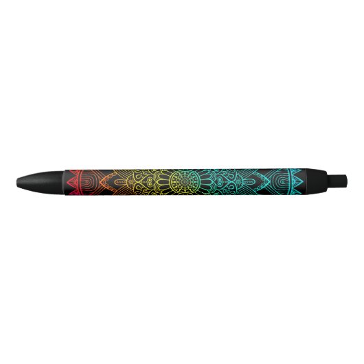 Rainbow Black psychedelic Kugelschreiber (Vorderseite)