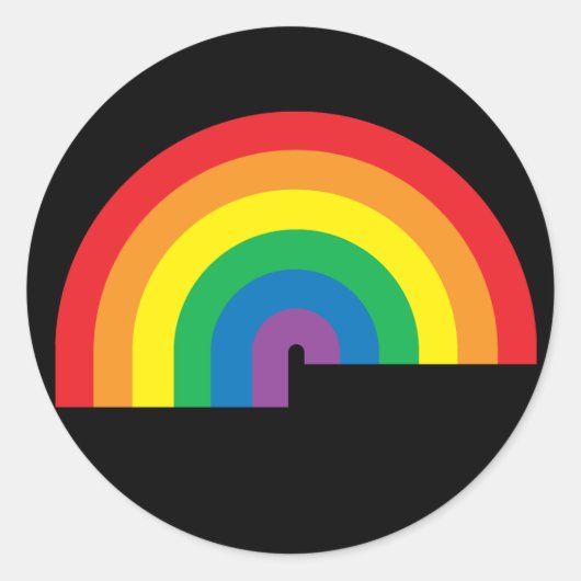 Rainbow Black Sticker (Vorderseite)