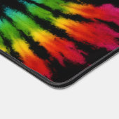 Rainbow Black Tie Dye Schreibtischunterlage (Ecke)