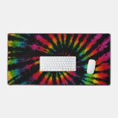 Rainbow Black Tie Dye Schreibtischunterlage (Tastatur & Maus)