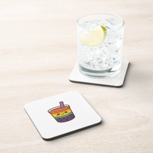 Rainbow-Blase-Tee LGBTQ+-Preis Getränkeuntersetzer (Rechte Seite)