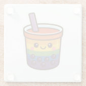 Rainbow-Blase-Tee LGBTQ+-Preis Glasuntersetzer (Rückseite)