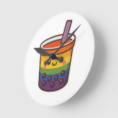 Rainbow-Blase-Tee LGBTQ+-Preis Runde Wanduhr (Winkel)