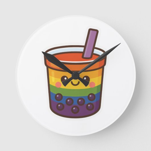 Rainbow-Blase-Tee LGBTQ+-Preis Runde Wanduhr (Vorderseite)