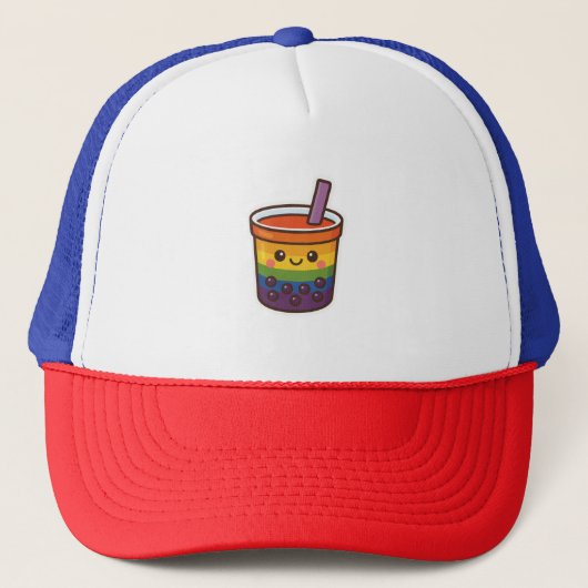 Rainbow-Blase-Tee LGBTQ+-Preis Truckerkappe (Vorderseite)