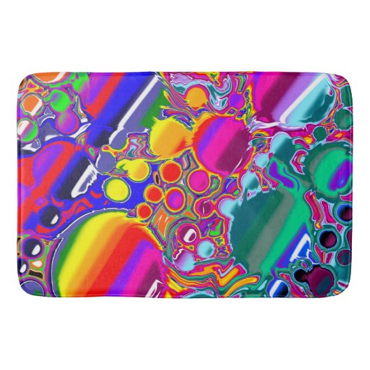 Rainbow Blast Abstrakte Kunst Badematte (Vorderseite)