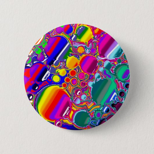 Rainbow Blast Abstrakte Kunst Button (Vorderseite)