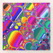 Rainbow Blast Abstrakte Kunst Glasuntersetzer (Vorderseite)