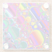 Rainbow Blast Abstrakte Kunst Glasuntersetzer (Rückseite)