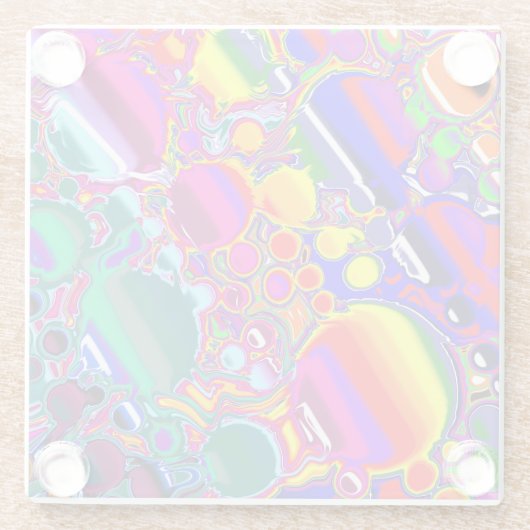 Rainbow Blast Abstrakte Kunst Glasuntersetzer (Rückseite)