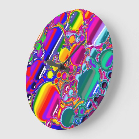 Rainbow Blast Abstrakte Kunst Große Wanduhr (Winkel)