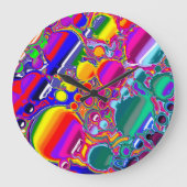 Rainbow Blast Abstrakte Kunst Große Wanduhr (Vorderseite)