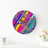 Rainbow Blast Abstrakte Kunst Große Wanduhr (Zuhause)
