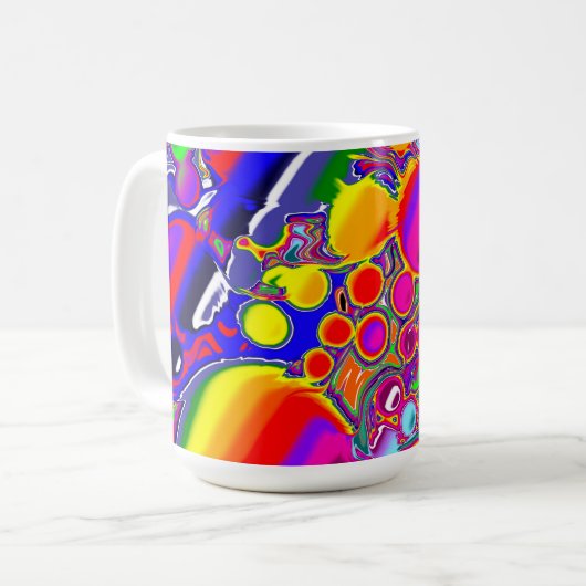 Rainbow Blast Abstrakte Kunst Kaffeetasse (Vorderseite Links)