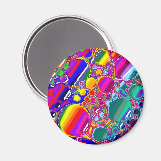 Rainbow Blast Abstrakte Kunst Magnet (Vorderseite/Rückseite)