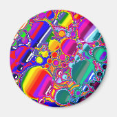 Rainbow Blast Abstrakte Kunst Magnet (Vorne)